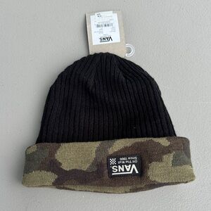 Vans Black and Camouflage Knit Beanie